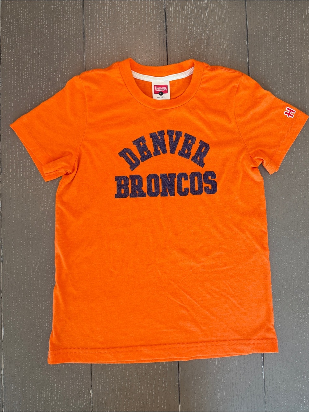 Homage Youth Denver Broncos Classic Retro Logo T-Shirt • Size 10 (M)